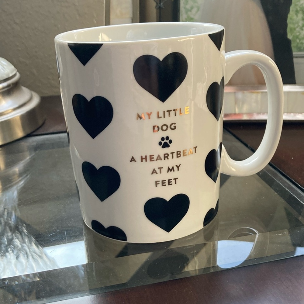 EUC Gold Lettering Dog Ceramic Heart Mug